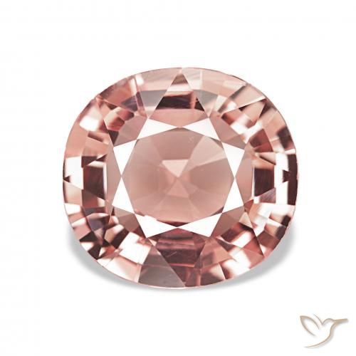 2.71ct Rosado naranja Turmalina, Forma Cojín, VVS