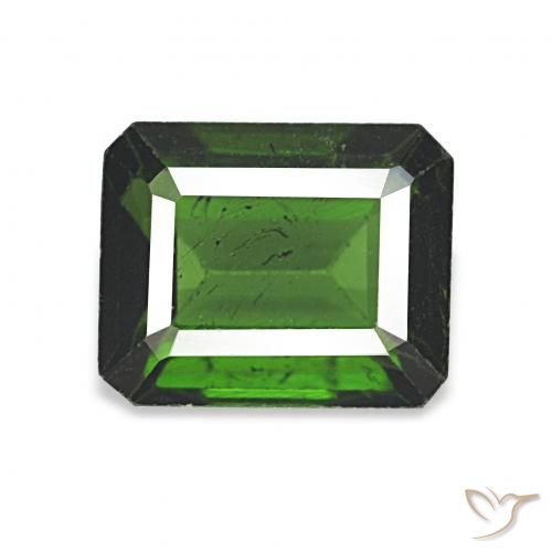 1.77ct Verde oscuro Turmalina Piedras Preciosas, corte esmeralda, VS