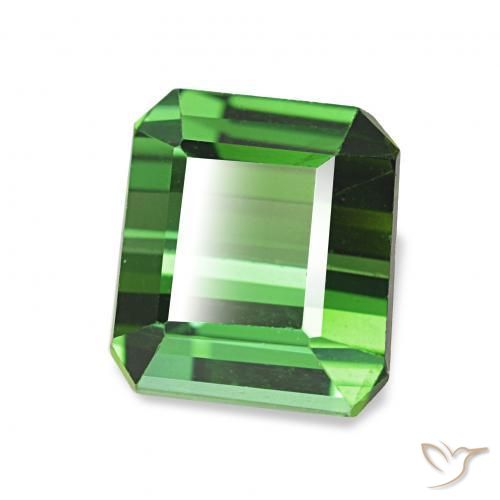 Turmalina Verde medio natural de 2.06 ct, Corte Octágono / Esmeralda, VVS