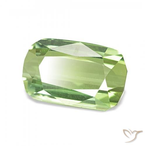 Turmalina Verde amarillento natural de 2.96 ct, Forma Cojín, VVS