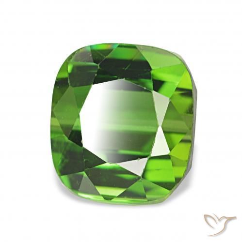 Turmalina Verde oscuro natural de 2.31 ct, Forma Cojín, VVS