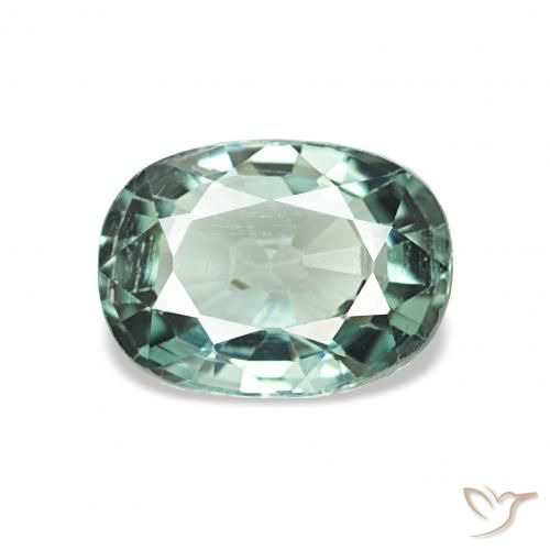 1.38ct Verde grisáceo Turmalina, Forma Cojín, VS
