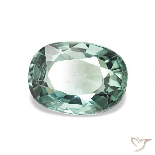 Turmalina Verde grisáceo natural de 1.38 ct, Forma Cojín, VS
