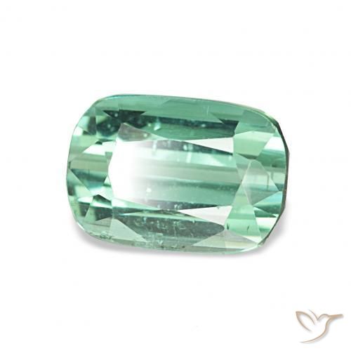 Turmalina Verde azulado claro natural de 1.75 ct, Forma Cojín, VS