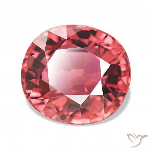Turmalina Rosado cálido intenso natural de 7.63 ct, Ovalada, IF