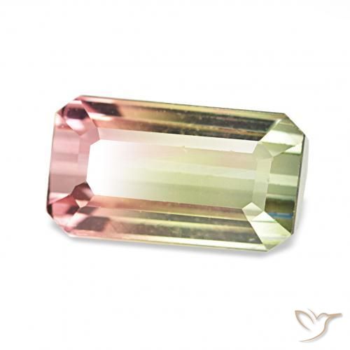 Turmalina Sandía natural de 1.74 ct, Corte Octágono / Esmeralda, VS