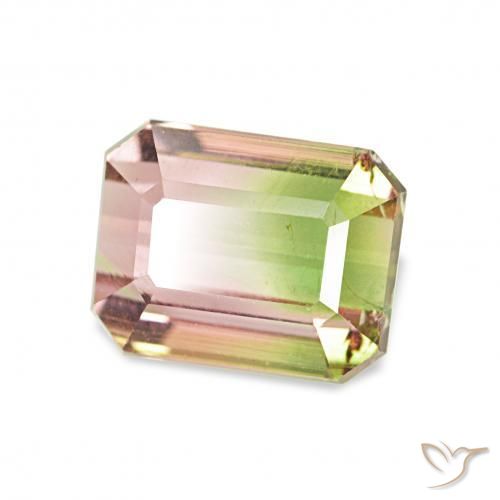 Turmalina Sandía natural de 1.65 ct, Corte Octágono / Esmeralda, VS