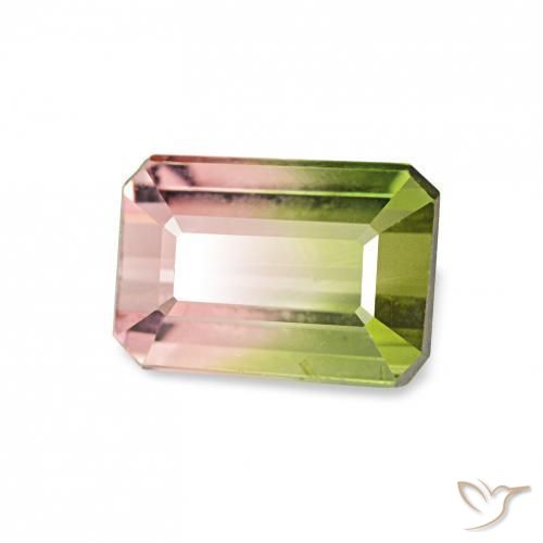 Turmalina Sandía natural de 0.93 ct, Corte Octágono / Esmeralda, VS