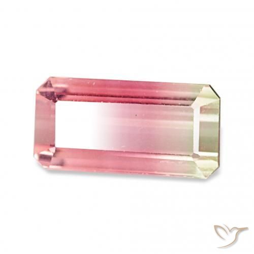 Turmalina Bicolor natural de 2.27 ct, Corte Octágono / Esmeralda, VVS-VS