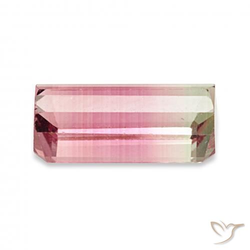 Turmalina Bicolor natural de 2.27 ct, Corte Octágono / Esmeralda, VVS-VS
