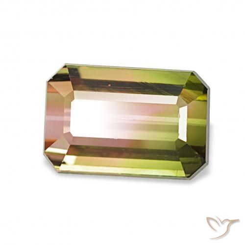 Turmalina Sandía natural de 1.72 ct, Corte Octágono / Esmeralda, VVS-VS
