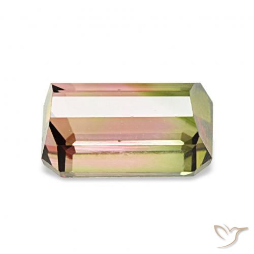 Turmalina Sandía natural de 1.72 ct, Corte Octágono / Esmeralda, VVS-VS