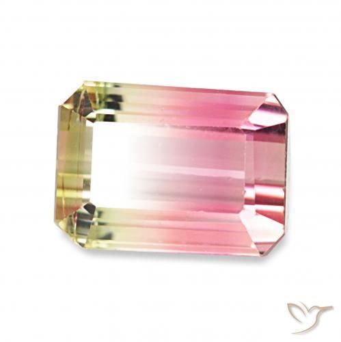 Turmalina Sandía natural de 1.73 ct, Corte Octágono / Esmeralda, VVS-VS