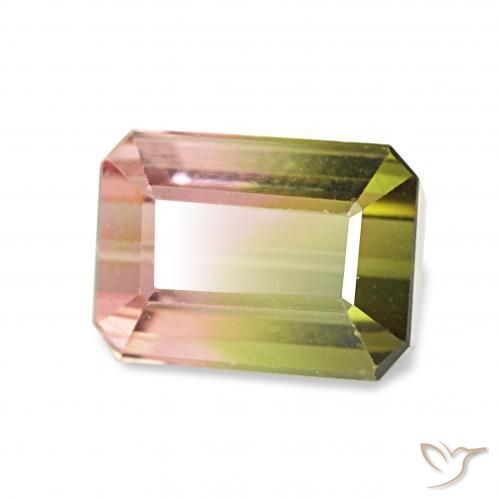 Turmalina Sandía natural de 1.63 ct, Corte Octágono / Esmeralda, VVS-VS