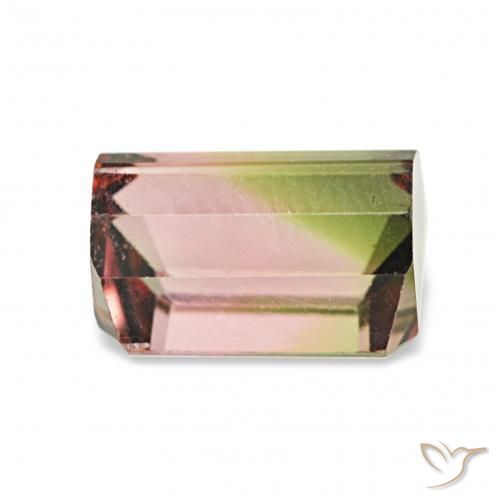 Turmalina Sandía natural de 1.63 ct, Corte Octágono / Esmeralda, VVS-VS