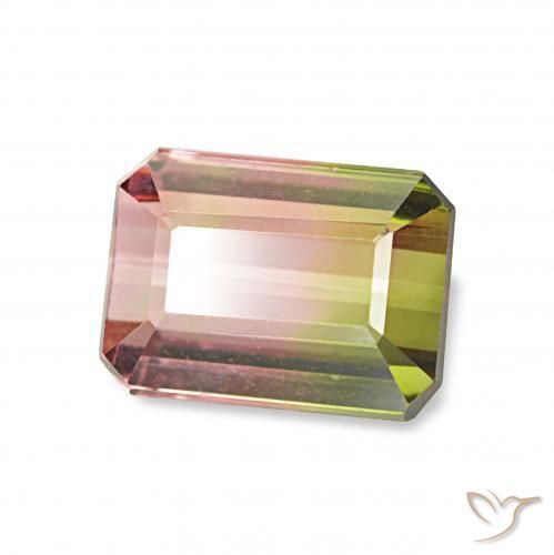 Turmalina Sandía natural de 1.26 ct, Corte Octágono / Esmeralda, VVS-VS