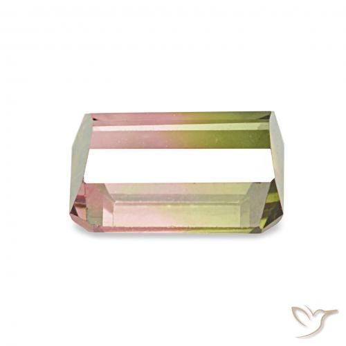 Turmalina Sandía natural de 1.26 ct, Corte Octágono / Esmeralda, VVS-VS