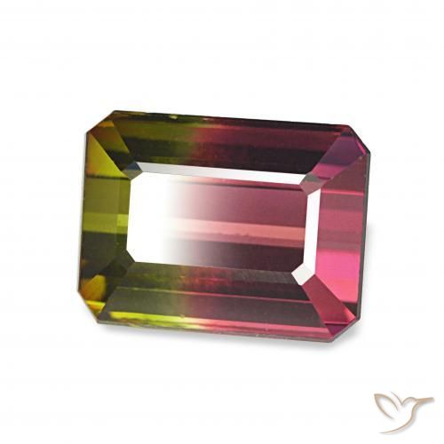 Turmalina Sandía natural de 1.87 ct, Corte Octágono / Esmeralda, VVS