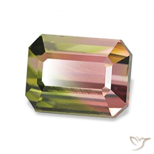 Turmalina Sandía natural de 2.45 ct, Corte Octágono / Esmeralda, VVS
