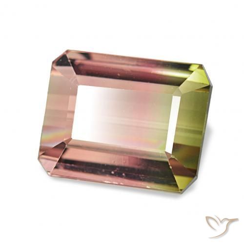 Turmalina Sandía natural de 2.77 ct, Corte Octágono / Esmeralda, VVS