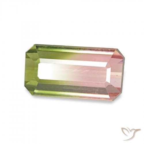 Turmalina Sandía natural de 1.48 ct, Corte Octágono / Esmeralda, VVS