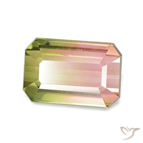Turmalina Sandía natural de 1.73 ct, Corte Octágono / Esmeralda, VVS