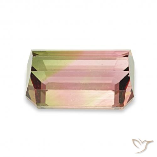 Turmalina Sandía natural de 1.73 ct, Corte Octágono / Esmeralda, VVS