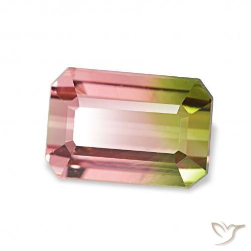 Turmalina Sandía natural de 1.76 ct, Corte Octágono / Esmeralda, VVS