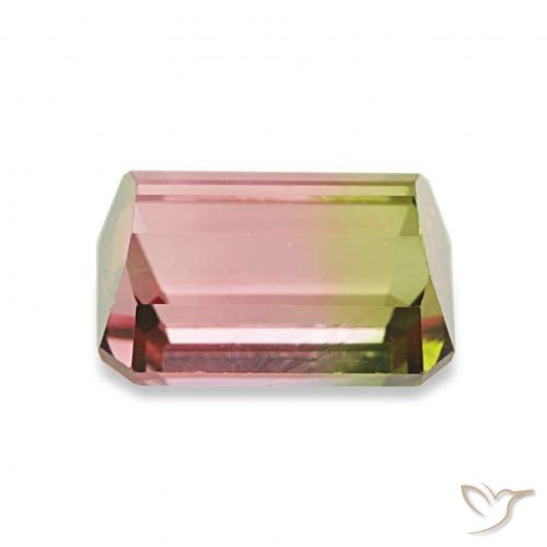 Turmalina Sandía natural de 1.76 ct, Corte Octágono / Esmeralda, VVS