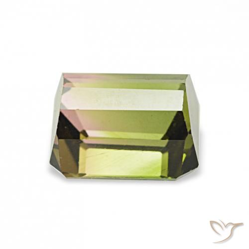 Turmalina Sandía natural de 1.26 ct, Corte Octágono / Esmeralda, VVS