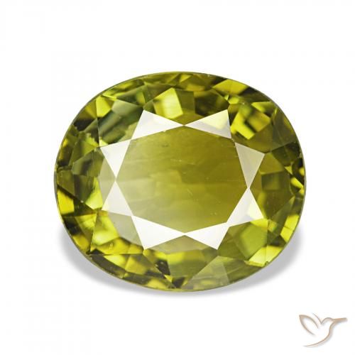 Turmalina Verde cálido natural de 1.92 ct, Ovalada, VVS-VS