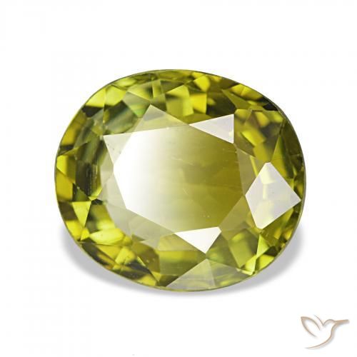 Turmalina Verde cálido natural de 1.92 ct, Ovalada, VVS-VS