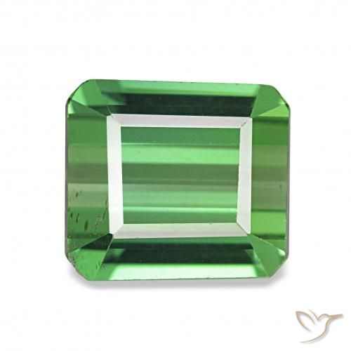 Turmalina Verde medio natural de 1.61 ct, Corte Octágono / Esmeralda, VVS-VS