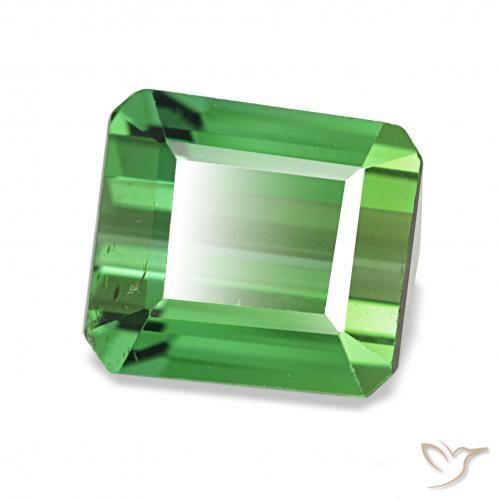Turmalina Verde medio natural de 1.61 ct, Corte Octágono / Esmeralda, VVS-VS