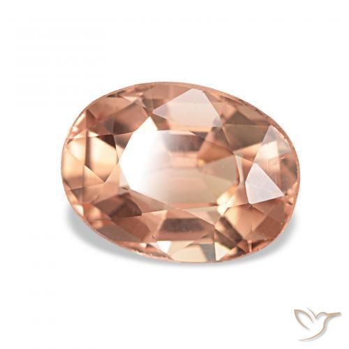 Turmalina Naranja tigre claro natural de 1.24 ct, Ovalada, VVS-VS