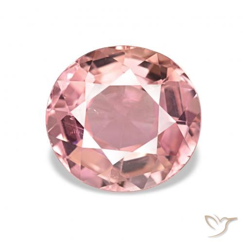 Turmalina Rosado claro natural de 1.36 ct, Ovalada, VVS-VS