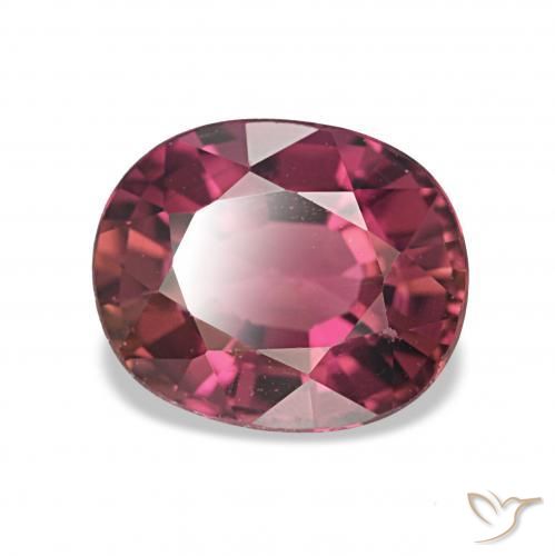 Turmalina Rojo medio natural de 1.44 ct, Corte Óvalo, VVS-VS