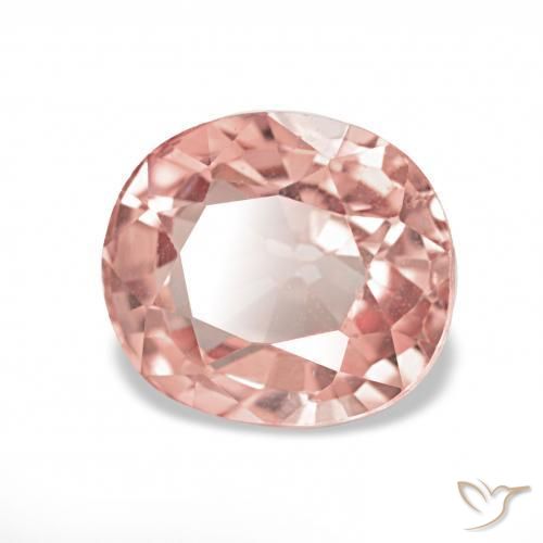 Turmalina Rosado naranja natural de 1.37 ct, Ovalada, VVS-VS