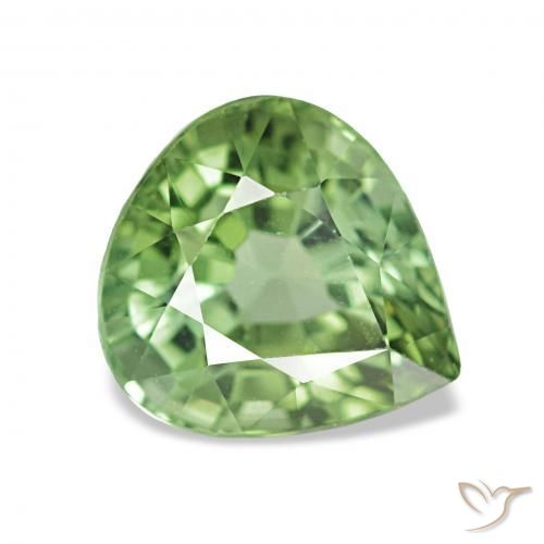 Turmalina Verde cálido natural de 1.82 ct, En forma de pera, VVS-VS