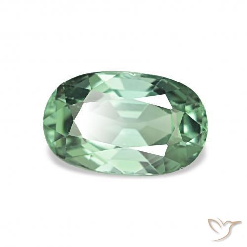 Turmalina Verde menta claro natural de 1.11 ct, Ovalada, VVS-VS