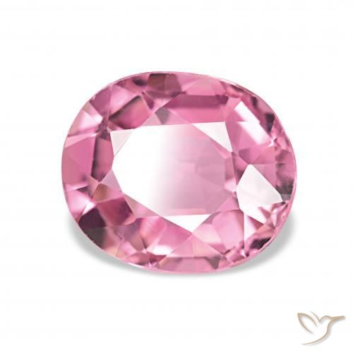 Turmalina Rosado intenso natural de 1.54 ct, Ovalada, VVS-VS