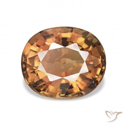 Turmalina Naranja medio natural de 1.62 ct, Ovalada, VS