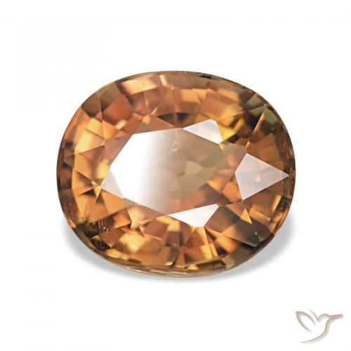 Turmalina Naranja medio natural de 1.62 ct, Ovalada, VS