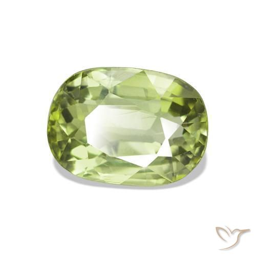 Turmalina Verde claro natural de 1.46 ct, Forma Cojín, VVS-VS
