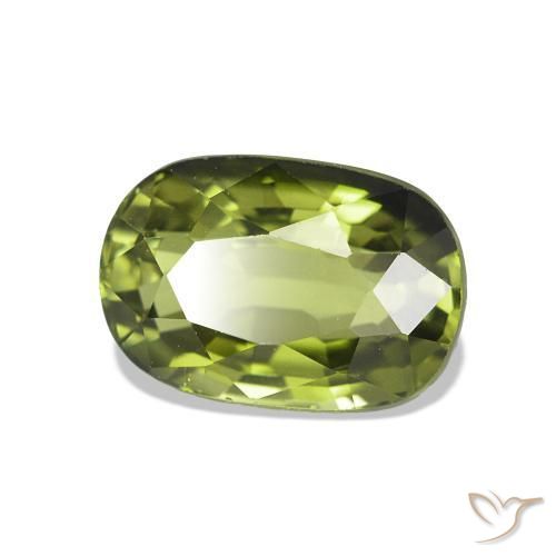 Turmalina Verde cálido natural de 1.49 ct, Corte Cojín, VVS-VS