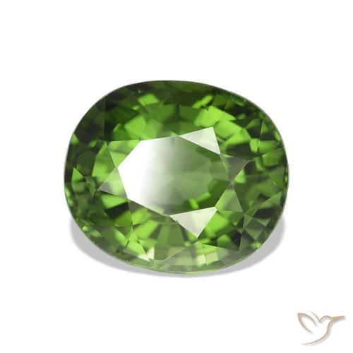 Turmalina Verde medio natural de 1.56 ct, Ovalada, VVS-VS