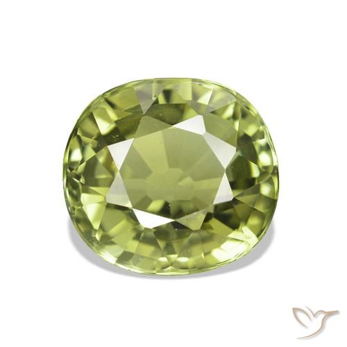 Turmalina Verde amarillento natural de 1.56 ct, Ovalada, VVS