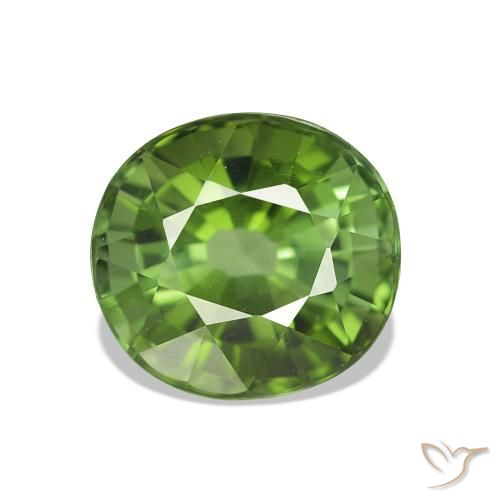 Turmalina Verde medio natural de 1.66 ct, Ovalada, VVS