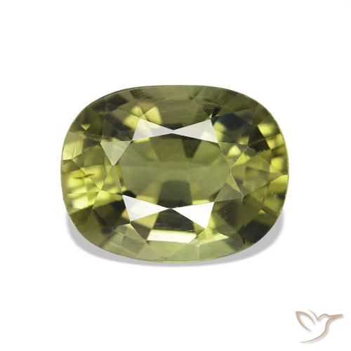Turmalina Verde cálido natural de 1.59 ct, Forma Cojín, VS