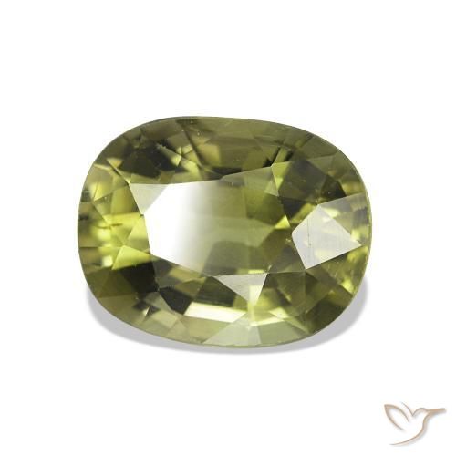 Turmalina Verde cálido natural de 1.59 ct, Forma Cojín, VS